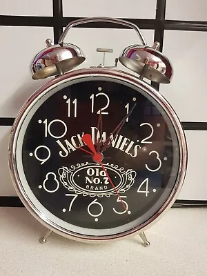 Jack Daniel's Old No. 7 Alarm Clock Black & Chrome  Bell Hammer  Alarm mancave  • £29