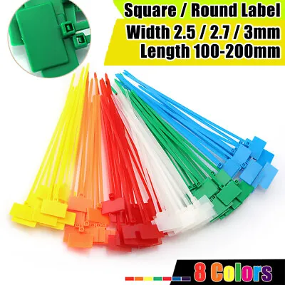 Marker Label Cable Ties Zip Tie Wraps Colorful Nylon 2.5 2.7 3mm Wide Write On • £3.47