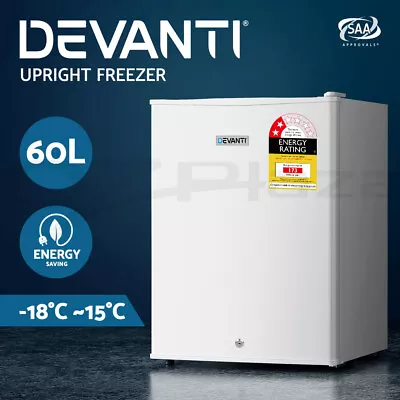 Devanti Upright Freezer Portable Refrigerator Home Office Mini Fridge Cooler 60L • $220.95