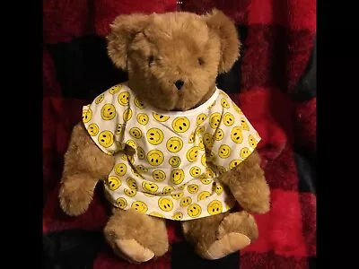 Vintage Vermont Teddy Bear  15 “ Brown Bear Smiley Face Hospital Gown Plush Toy • $23