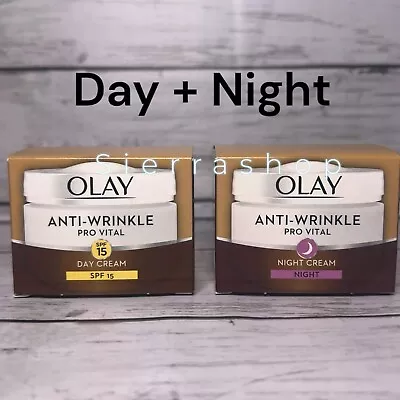 Set Olay Anti-Wrinkle Pro Vital Day & Night Cream 50ml Each • £24.99