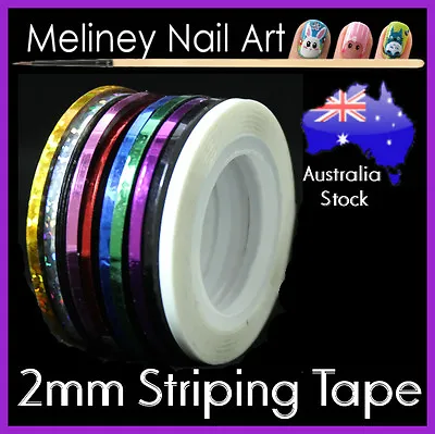 2mm Striping Tape Nail Art Lines Manicure Stickers Decoration Dispenser Tool • $3.99