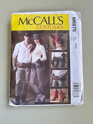 McCall's Sewing Pattern STEAMPUNK Halloween Costume 6975 Spats Gloves Belt UNCUT • $7.99