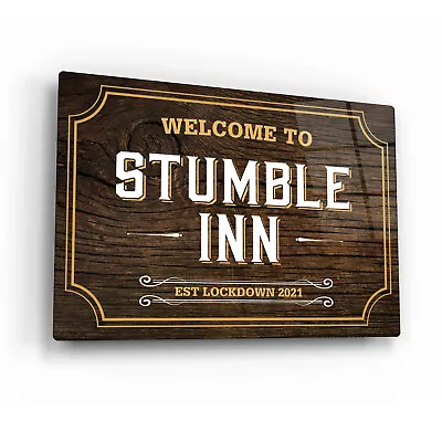 Personalised Welcome Bar Sign Printed Onto Gloss Metal. Traditional Pub/Inn Sign • £16.99