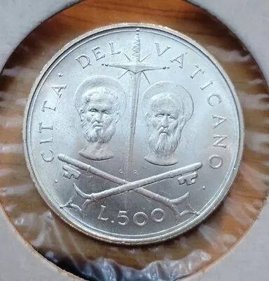 1967 (UNC)  Vatican City  500 Lire - Saint Peter & Paul World Silver Coin • $17.95
