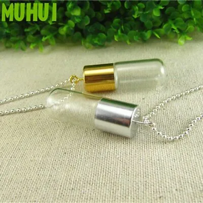 $6.89 • Buy Glass Bottle Pendant Necklace Perfume Small Jar Charm Women