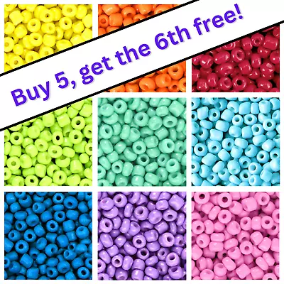 Rainbow💛🧡❤️️💚💙 6/0 Glass Seed Beads 4mm Opaque Solid 20g 180 Colours Uk • £1.79