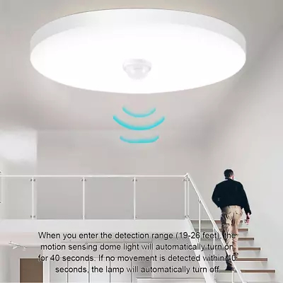 £7.99 • Buy LED Ceiling Light PIR Motion Sensor Light Panel Wall Lamp Bathroom Living Room