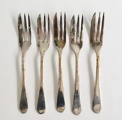 Vintage Set Of 5 Silver Plated Cake Forks • $20