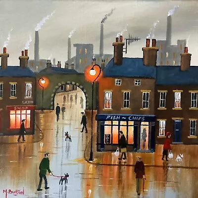 Mal.burton Original Oil Painting. Fish & Chips  .northern Art Direct From Artist • £32