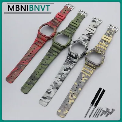 Camouflage Watch Band+Case For Casio G Shock G5600 DW-5600BB GWX-5600 Men Sports • $3.99