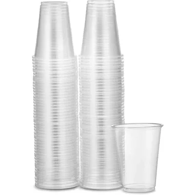 Disposable Plastic Drinking Glass 200ml Clear Vending Style Cups For Party 180cc • £1.99