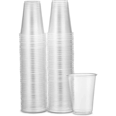 Disposable Plastic Drinking Glass 200ml Clear Vending Style Cups For Party 180cc • £1.99