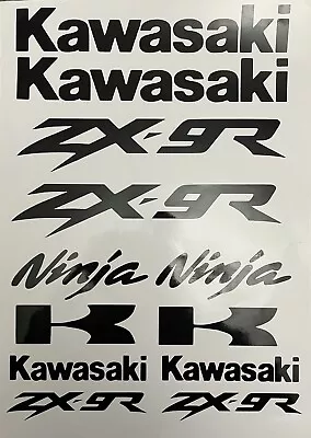 £10.49 • Buy 12x Motorbike Kawasaki Ninja ZX-9R Decals Motorcycle Vinyl Stickers A4 Sheet