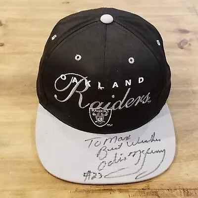 Vintage Oakland Raiders Hat Cap Snapback Black Drew Pearson Signed Odis McKinney • $47.95