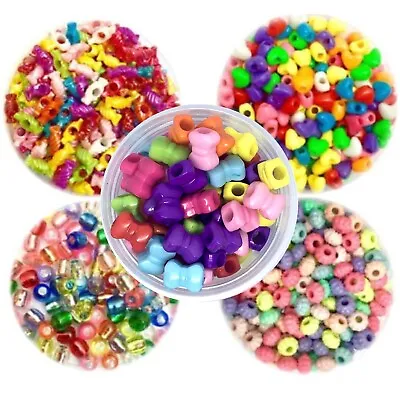 100x Mix Coloured Mix Style Large Hole Fancy Beads - Choose Your Style • £2.99