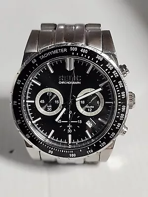 Relic Chronograph Black Dial Tachymeter Stainless Steel (553) • $9