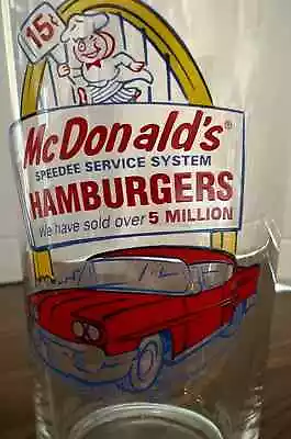 McDonald's Speedee Service Hamburgers Circa 1957 Restaurant Drinking Glass • $13.45