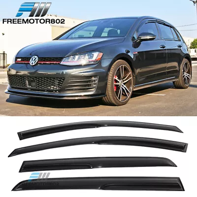 Fits 15-19 VW Golf MK7 Mugen Style Window Visors Rain Sun Guard Acrylic 4PC Set • $29.98