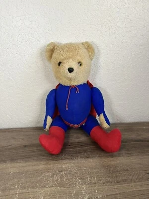 £52.48 • Buy Superted Enterprises Superhero Suit Cape Costume Vintage Jointed Plush Stuffed