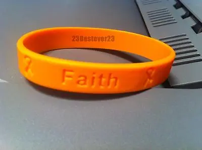 2 Orange MS Multiple Sclerosis Awareness Silicone Bracelets ADULT Wristband  • $7.79