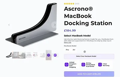 MacBook Air ASCRONO Docking Station Only For MacBook Air (2018-2020 Incl. M1 • £89