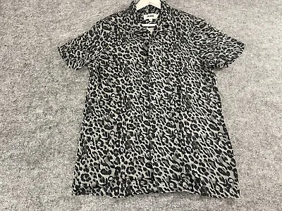 Jacamo Shirt Mens Medium Button Up  Leopard Cheetah Viscose Short Sleeve N131 • $19.12