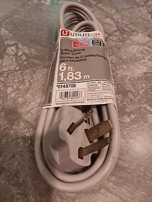 3 Prong 30 Amp 10 Gauge Gray Indoor Dryer Appliance Cord- 6 Feet- Brand New • $20