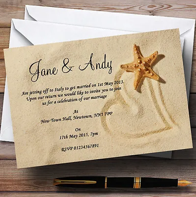 £7.29 • Buy Sandy Beach Romantic Personalised Wedding Invitations
