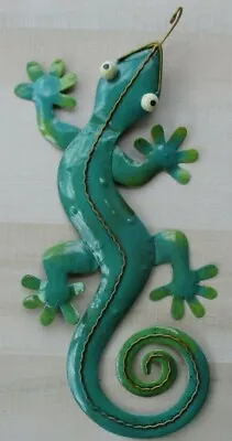 $12.90 • Buy Gecko Metal Wall Hanging Lizard Pool Patio Decor Beach Tropical Tiki 12  Lizard