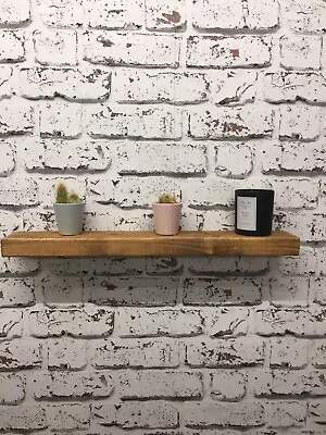 Extra Narrow Floating Radiator Shelf   Display Wood Chunky Shelving Oak Colour • £34