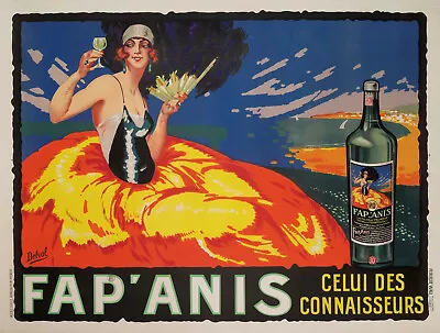 Original Poster Delval Fap Anis Pastis French Riviera Gaby Deslys 1925 • $1579.16