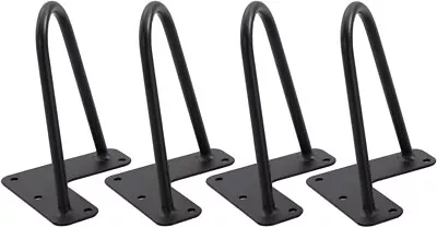 6 Inch Hairpin Coffee Table Legs Heavy Duty With Hardware Satin Black - 4 Pack • $17.99