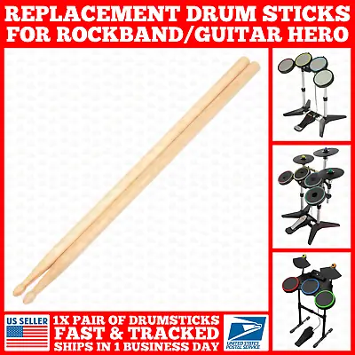 Drum Sticks Set For Rock Band Guitar Hero Replacement Wii PS2 PS3 PS4 Xbox One • $7.99