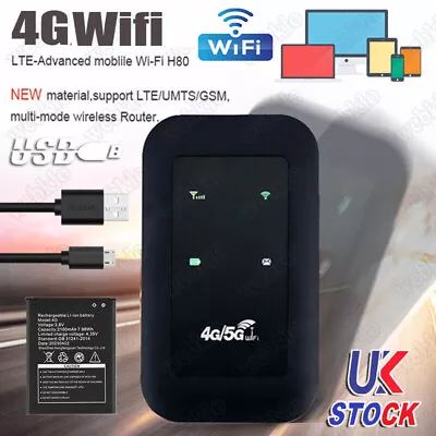 Unlocked WiFi Mobile Broadband Router Pocket MiFi Wireless Hotspot 4G Sim Card • £9.99