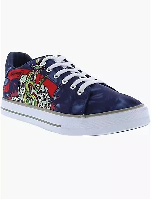Ed Hardy Graphic Print Canvas Snake Lifestyle Sneakers Size 10 Men • $49