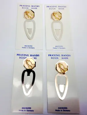 Lot Of 4 Vintage Praying Hands Christian Themed Anodized Bookmarks  • $8.48