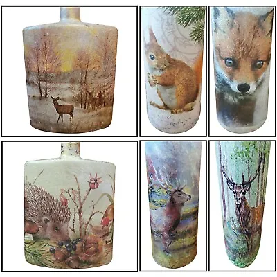 Fox Hedgehog Stag Squirrel Rabbit Haredeer Highland Cow Pig Bottle Lamp • £18