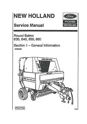 £39.99 • Buy New Holland Round Baler 630 640 650 & 660 Workshop Service Manual 