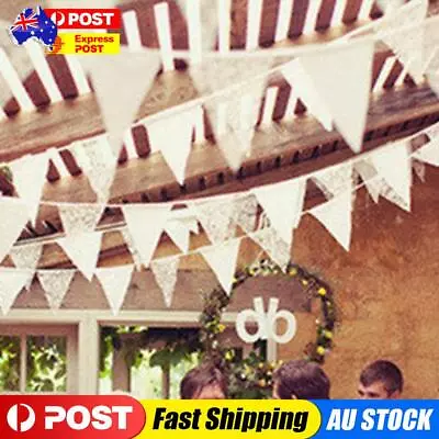 10 Flags Lace Vintage Party Wedding Pennant Bunting Banner Decor • $12.79