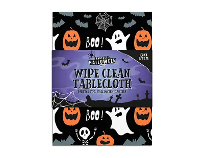 Halloween Wipe Clean Tablecloth Spooky House Party Tableware Kids Pumpkin Ghost! • £5.29
