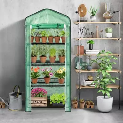 Mini Greenhouse Outdoor Portable Green House Gardening W/ 4 Tier PE Cover • $39.99