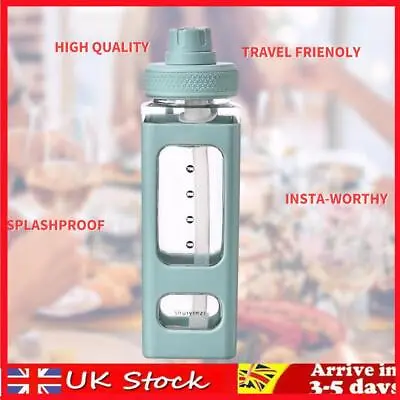 Water Bottle 23.6 Oz Large Capacity Bottle Straw & Lovely Sticker (Green) • £7.70