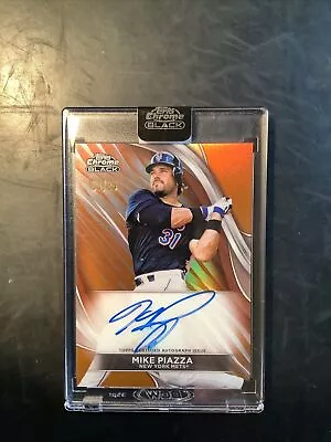 2024 Topps Chrome Black Mike Piazza Orange Refractor Auto #1 Of 25 ! 1/1 NY Met • $23.50