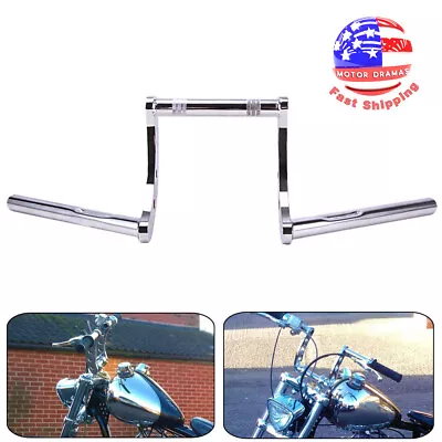 Chrome Z-Bars 1  Riser Handlebars For Harley Sportster Dyna Bobber Motorcycle • $52.20