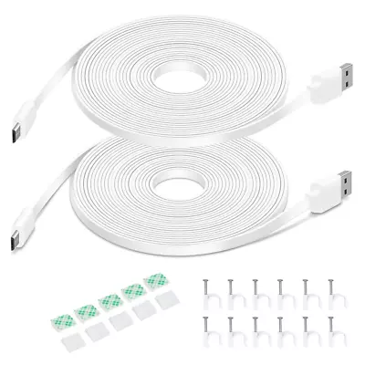 2 Pack 26FT Power Extension Cable For Wyze Cam V3for Pan White • $18.85