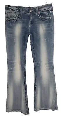 MISS ME Womens Denim Blue Jeans SIZE 30 JE1050FR Flare Cotton Elastane • $24.99