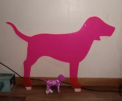 PINK Victoria's Secret Large Pink Plexiglass 35 Inch Dog Shaped Store Prop • $300