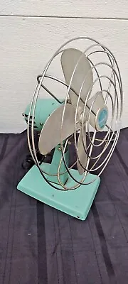 Eskimo Vintage Working Rotating Desk  Fan Turquoise McGraw Edison #101004 • $16.50