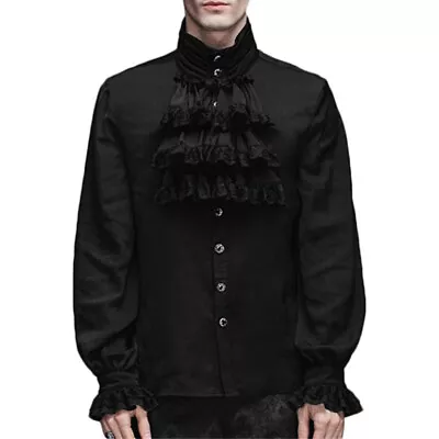 Medieval Shirt Poet Pirate Vampire Colonial Gothic Shirt Renaissance Men • £33.99